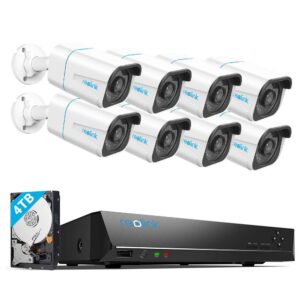 Eight Reolink bullet cameras, 16-channel NVR, and 4TB hard drive