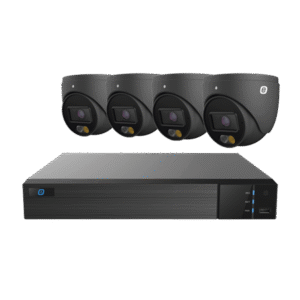 eSmartData XK44DLGEN3(BLACK) 4-channel NVR kit with four 4MP dual-light turret cameras